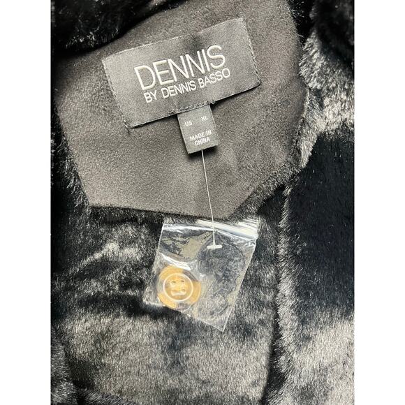 QVC Dennis Basso Suede to Faux Fur Coat with Notch Collar BLACK NWOT SIZE XL - Picture 4 of 6